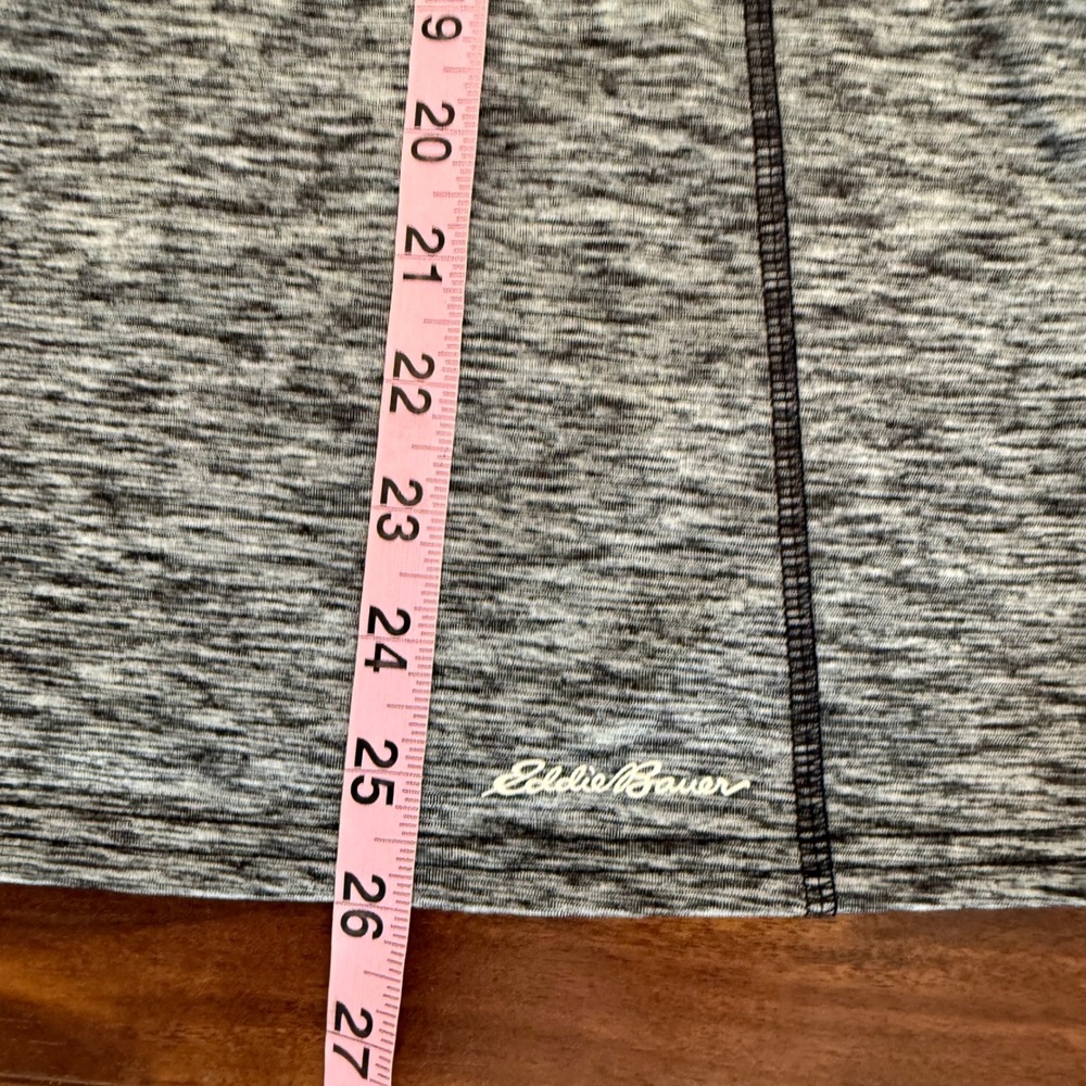 Eddie Bauer Womens XL Gray Black Space Dye Quarter Zip‎ Performance Pullover Top - Picture 9 of 10